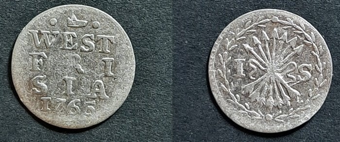 West Friesland Bezemstuiver 1765, Verzenden, Vóór koninkrijk, 5 cent, Zilver