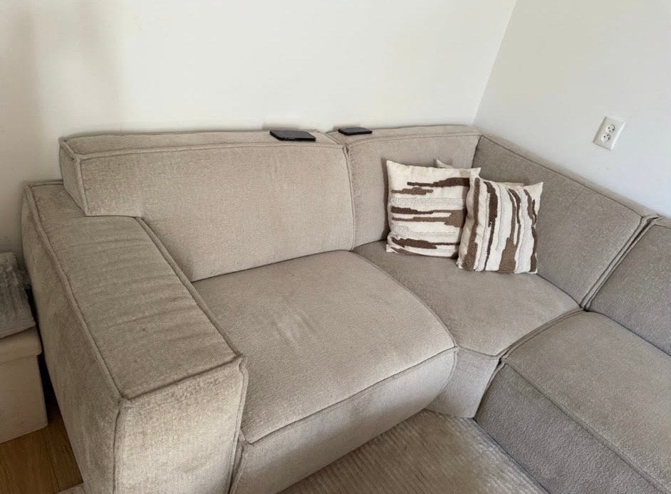 Comfortabele hoekbank - Zo goed als nieuw, Huis en Inrichting, Banken | Bankstellen, Ophalen, 100 tot 125 cm, Hoekbank, Stof