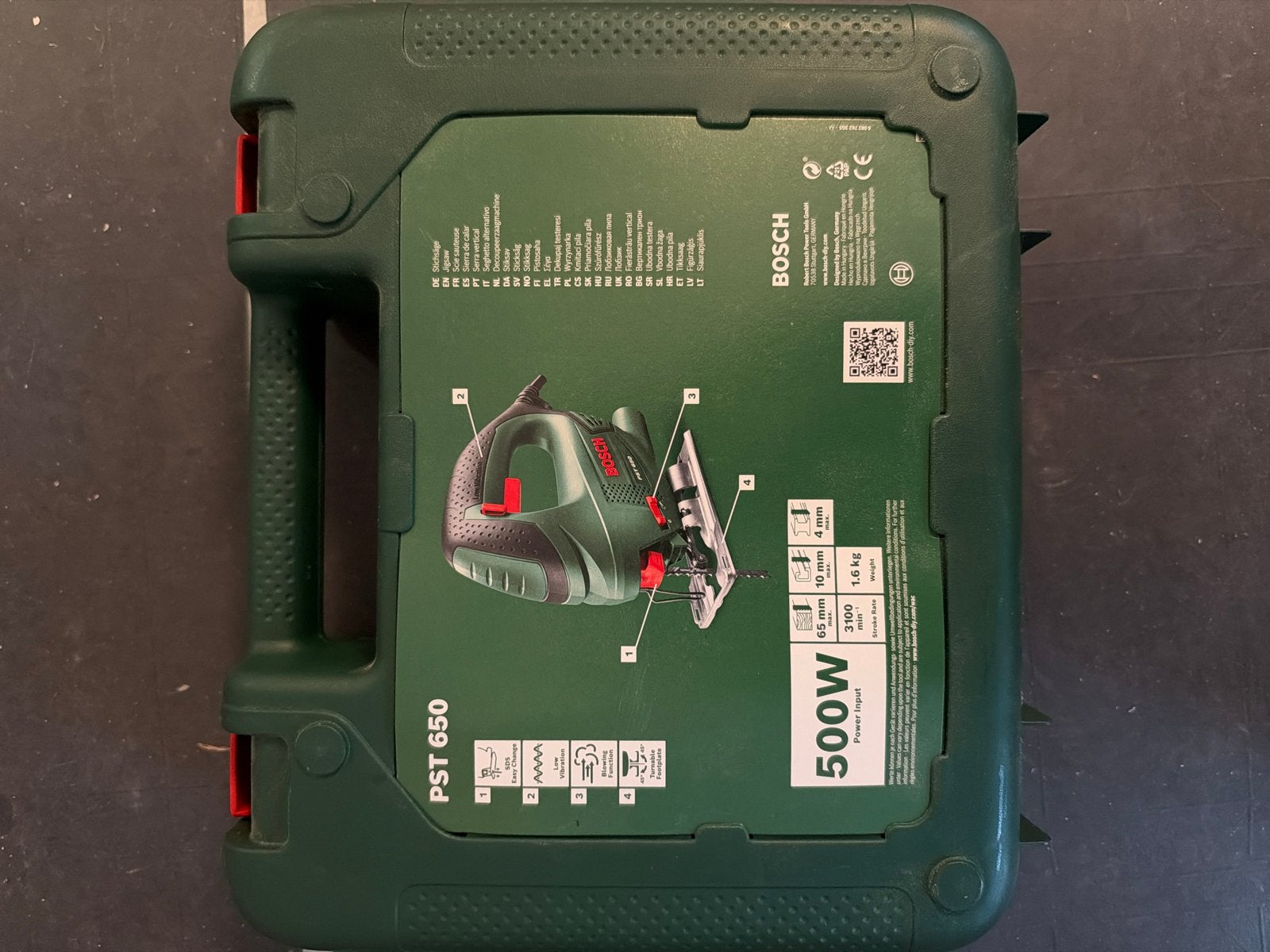Bosch PST 650 Decoupeerzaag met koffer en zaagbladen, Ophalen, Decoupeerzaag, Zo goed als nieuw, 30 tot 70 mm