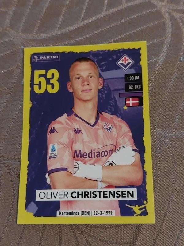 Panini/Sticker/Oliver Christensen/Fiorentina/2023-2024, Verzenden, Nieuw, Buitenlandse clubs, Poster, Plaatje of Sticker