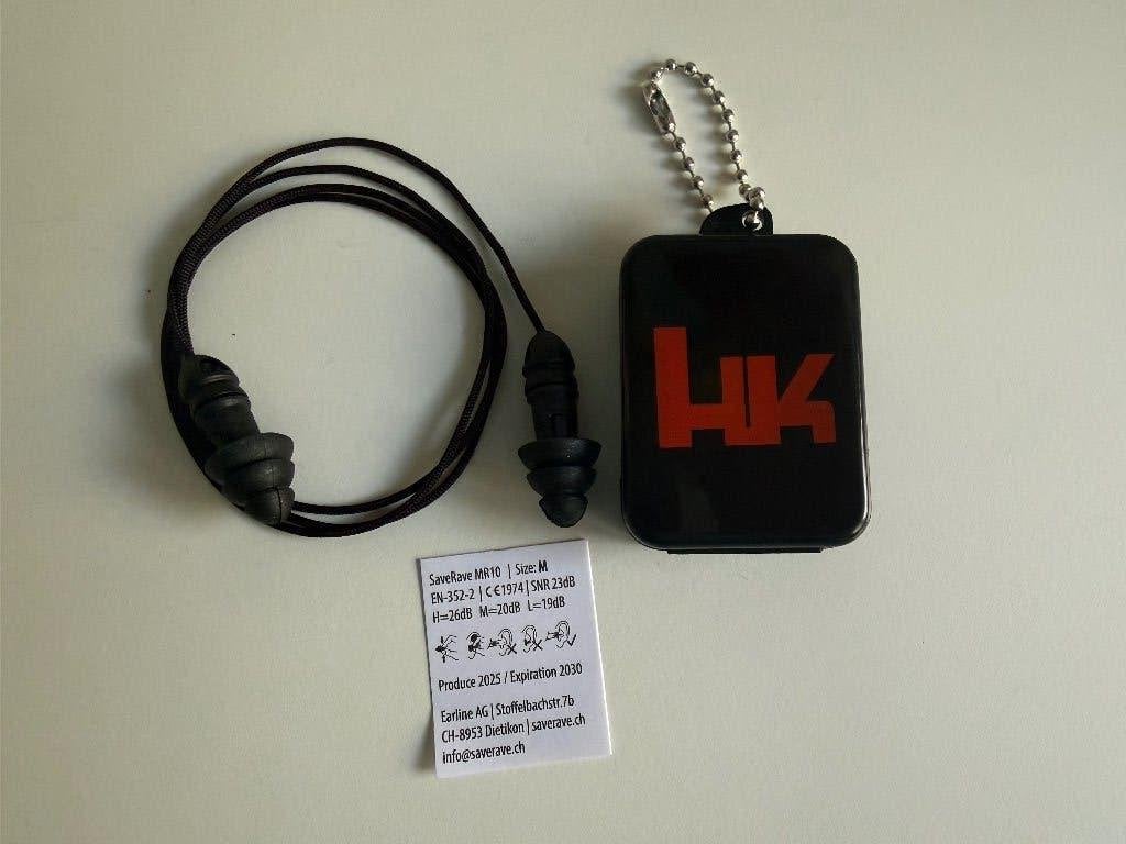 Heckler & Koch oordoppen / gehoorbescherming (SaveRave MR10), Ophalen of Verzenden, Nieuw