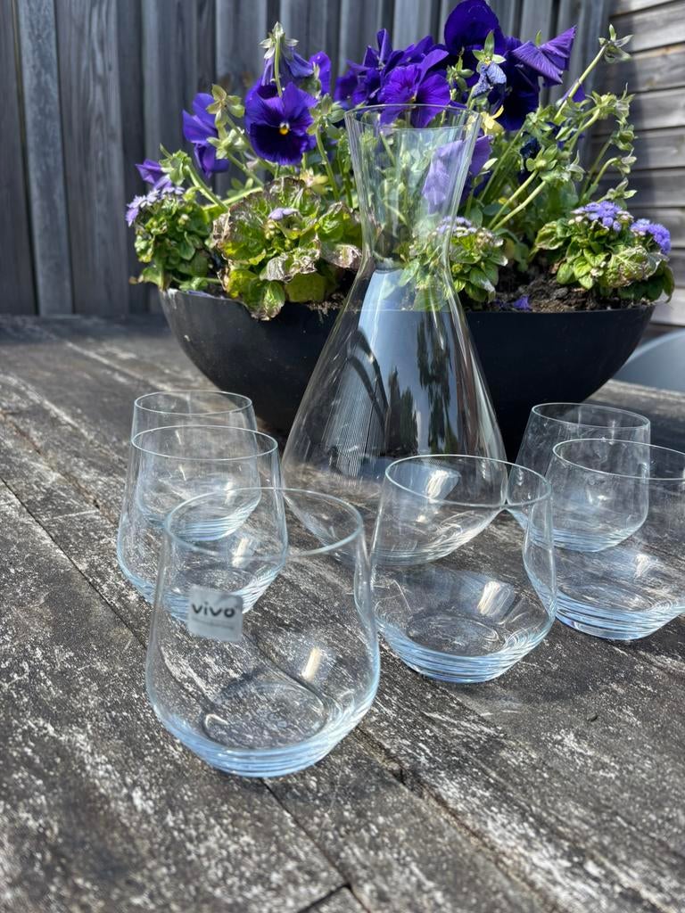 Villeroy & Boch waterkaraf met 6 glazen VIVO, Huis en Inrichting, Keuken | Servies, Verzenden, Glas, Overige stijlen, Glas of Glazen