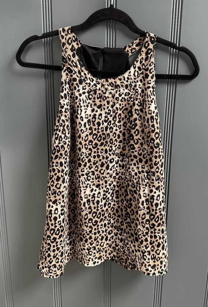 Mooie top met tijgerprint maat 36, Kleding | Dames, Tops, Ophalen of Verzenden, Zo goed als nieuw, Maat 36 (S), Bruin