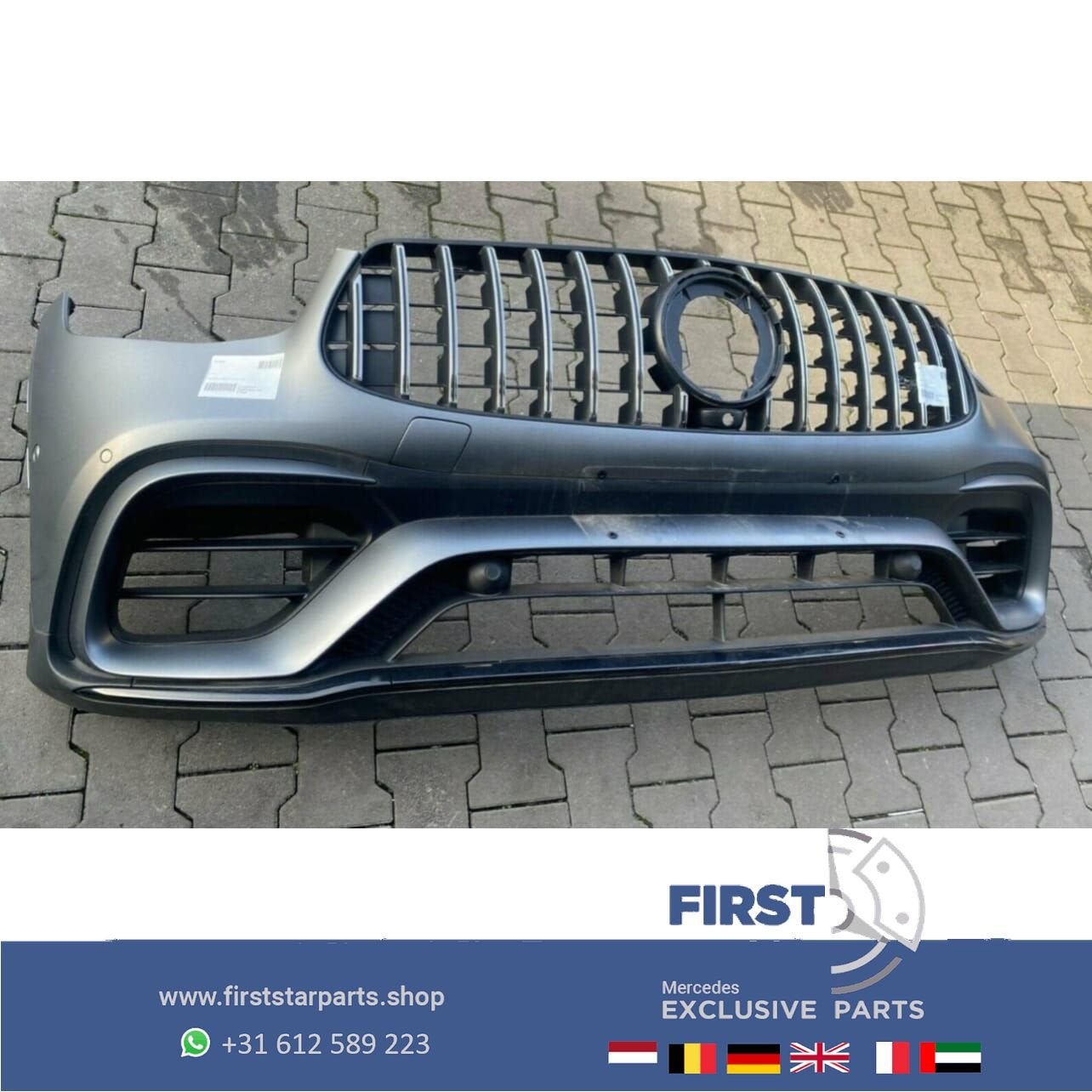 W253 C253 FACELIFT GLC63 AMG VOORBUMPER COMPLEET MAT GRIJS M, Gebruikt, -, Voor, Ophalen of Verzenden
