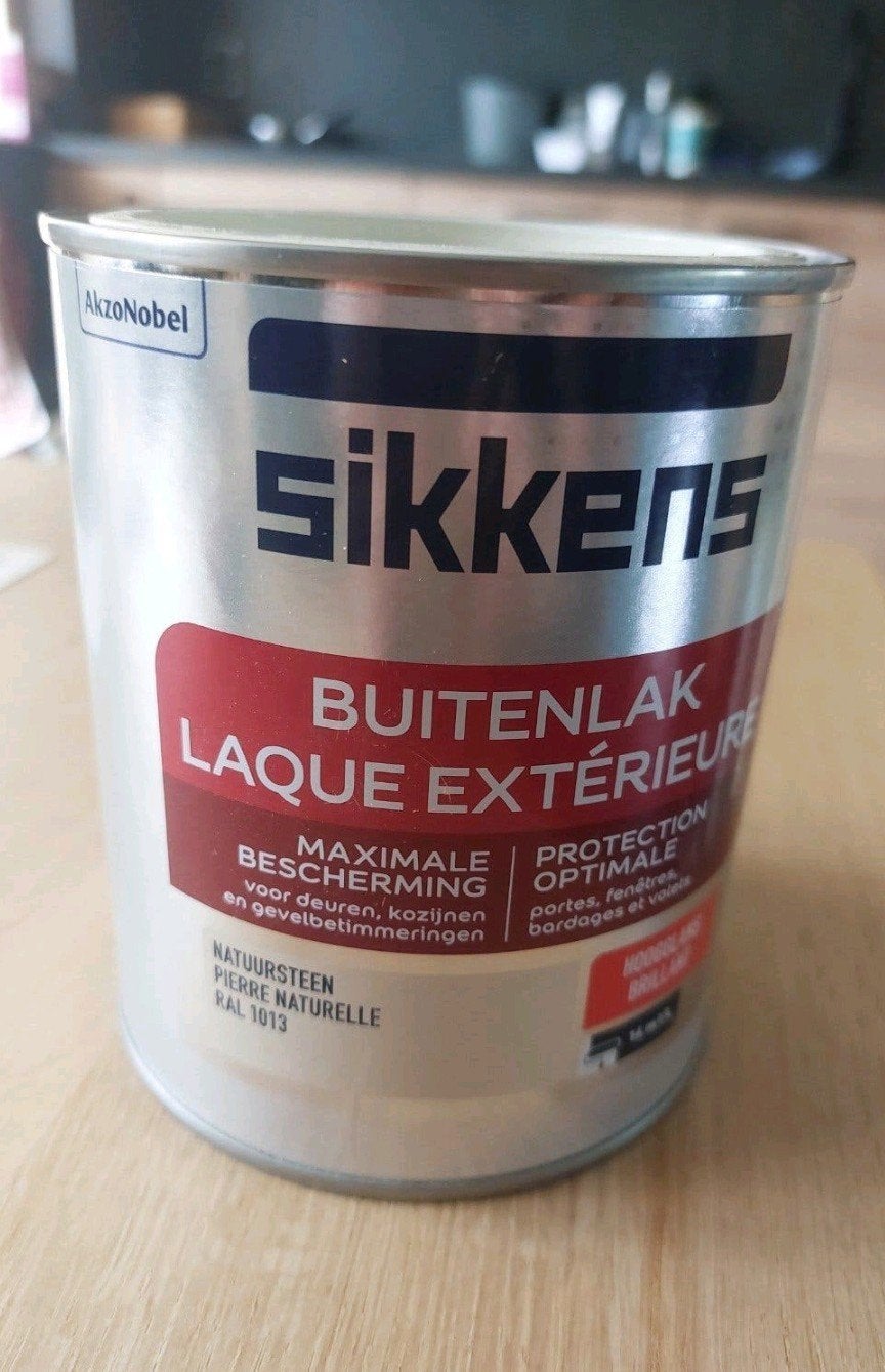 Sikkens buitenlak ral 1013, Wit, Ophalen of Verzenden, Minder dan 5 liter, Verf