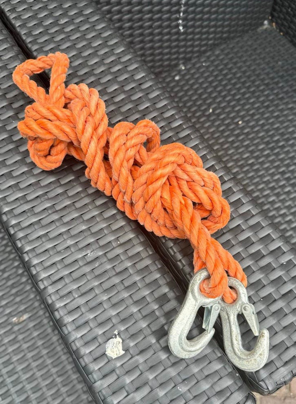 Stevige oranje sleepkabel met 2 snel haken, Ophalen of Verzenden, Gebruikt
