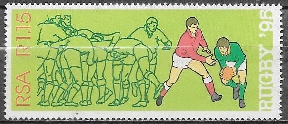 ZUID-AFRIKA Stand.Postage zegel World Cup Rugby 1995, Verzenden, Gestempeld, Sport