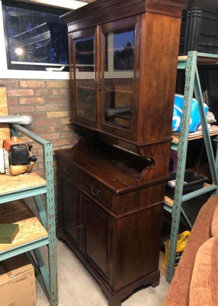 Bruine kast, Huis en Inrichting, Kasten | Buffetkasten, Gebruikt, 200 cm of meer, 50 tot 100 cm, 50 tot 75 cm, Met deur(en), Glas