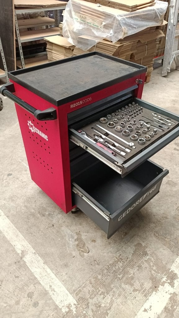 GEDORE RED Gereedschapswagen gevuld | gereedschapkar, Doe-het-zelf en Verbouw, Gereedschapskisten, Ophalen, Gevuld, Gebruikt