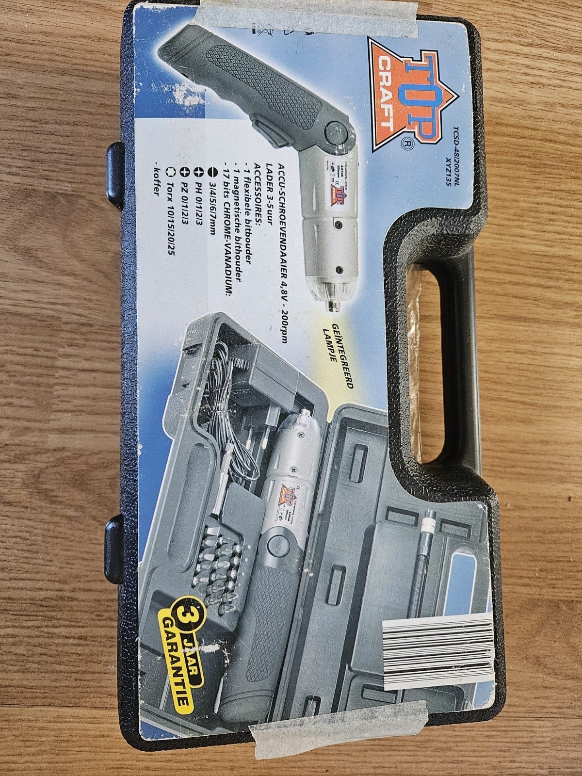 Top Craft Accuschroevendraaier 4.8V met accessoires, Gebruikt, Variabele snelheid, Ophalen of Verzenden, Boor- en Schroefmachine