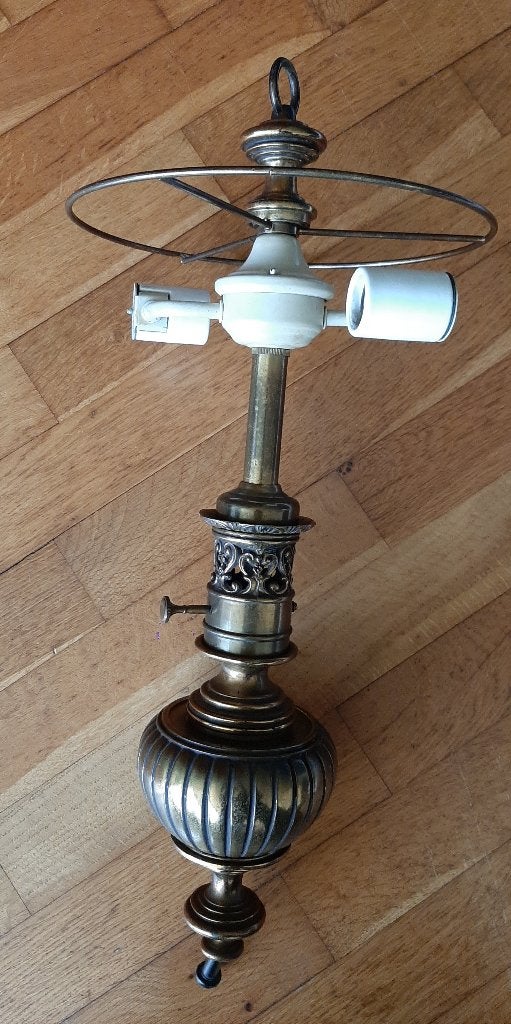 lamp van koper, koperen lamp, armatuur, izgs!, Ophalen of Verzenden, Zo goed als nieuw, Metaal, E27 (groot)