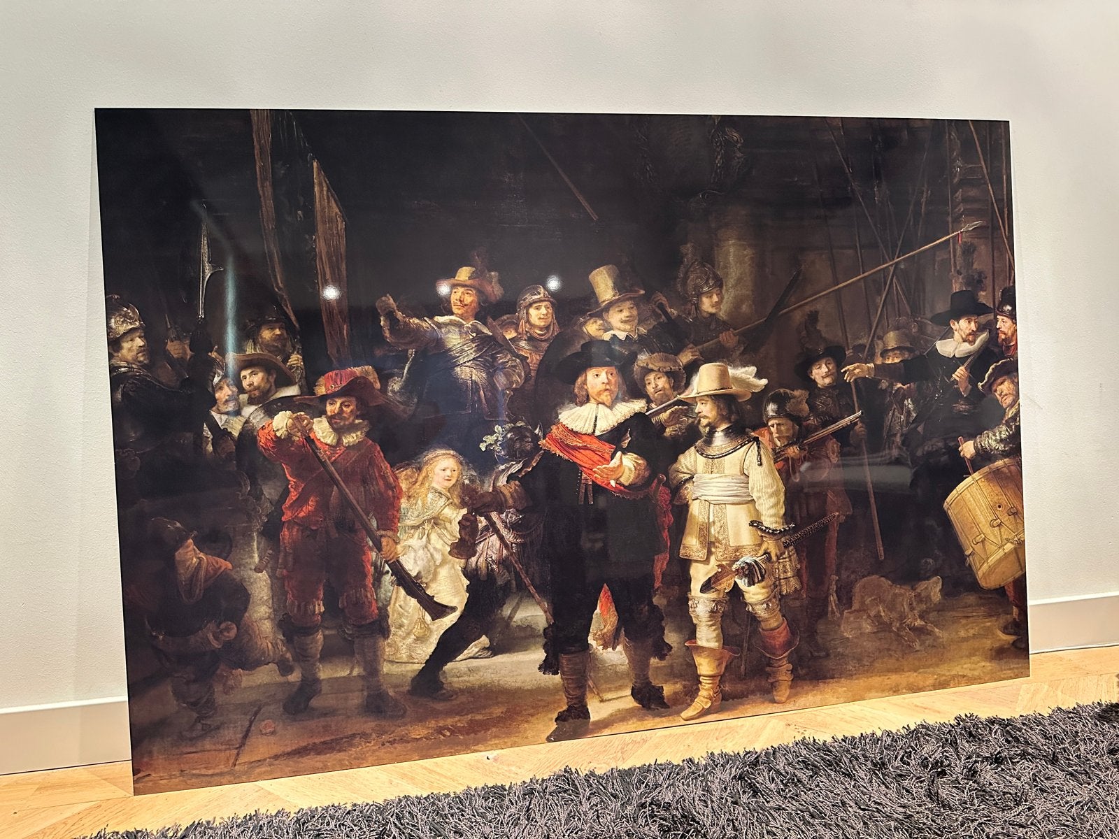 De Nachtwacht reproductie op groot formaat (1,8x1,2m), Antiek en Kunst, Kunst | Schilderijen | Klassiek, Ophalen, Portret of Personen
