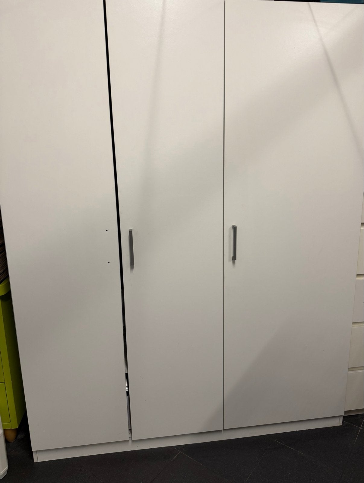 Witte Kledingkast met Hang- en Leggedeelte, Ophalen, Gebruikt, 100 tot 150 cm, 150 tot 200 cm