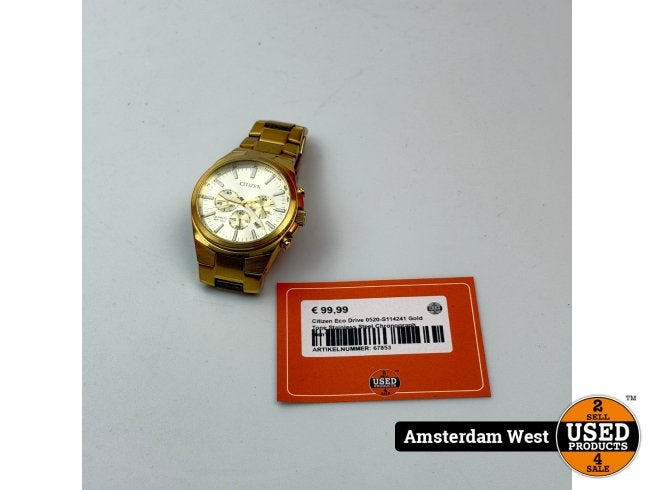 Citizen 0520-S114241 Gold Tone Stainless Steel Chronograph M, Citizen, Zo goed als nieuw, Support@citizen.com, Citizen Watch Co., Ltd. 1-12-32 Takeda, Fushimi-ku, 
Kyoto 612-8501
Japan