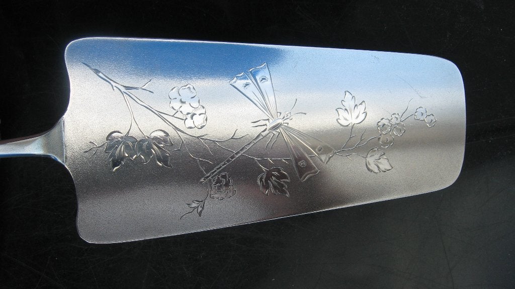Zilveren taartschep met Libelle, Antiek en Kunst, Verzenden, Zilver