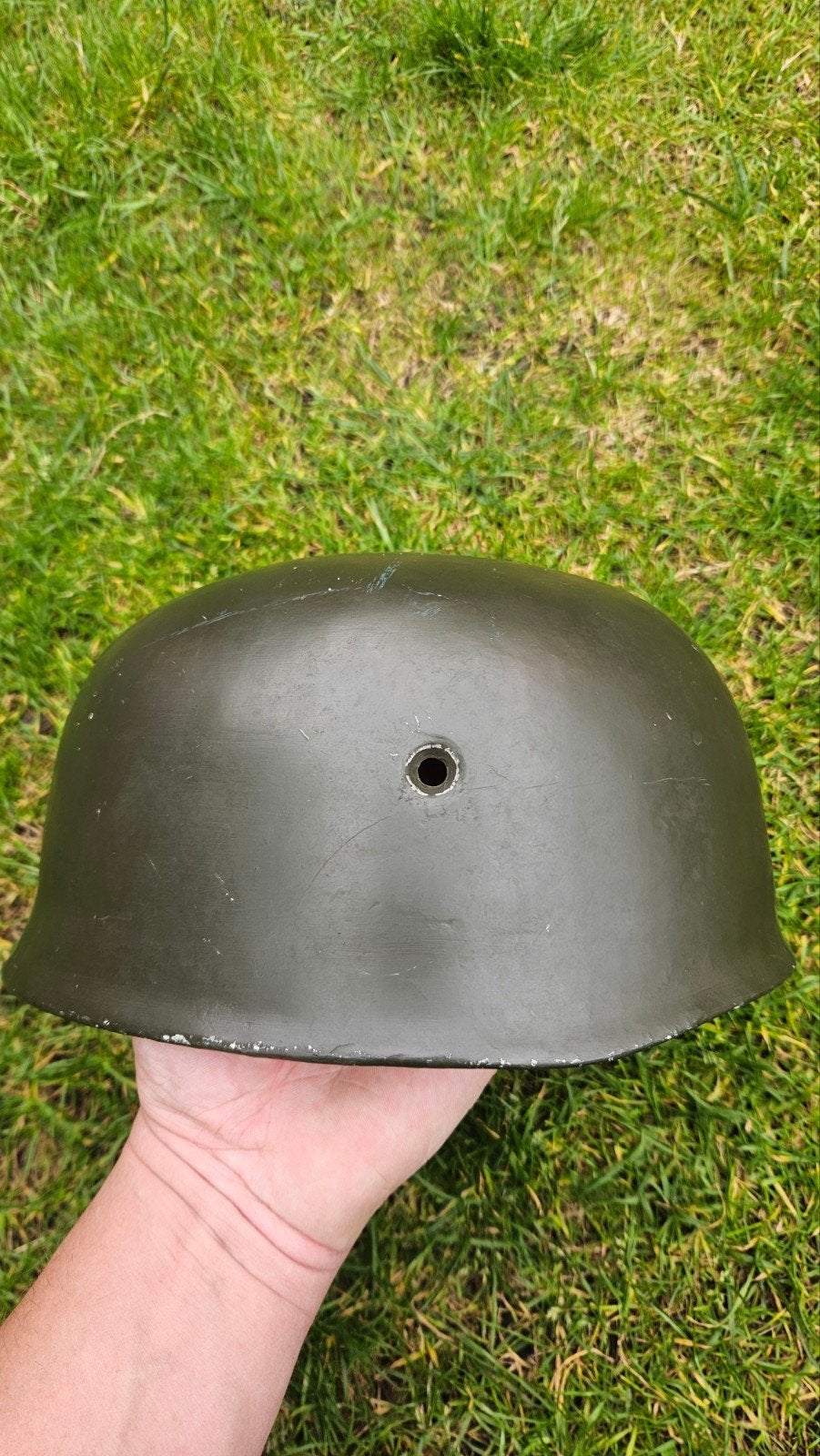 Originele Fallschirmjäger helmschaal maat 66, gerestaureerd, Ophalen of Verzenden, Luchtmacht, Duitsland, Helm of Baret