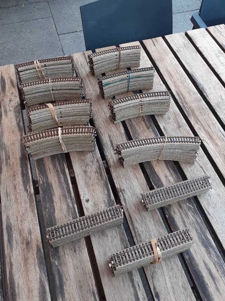 Groot lot Marklin M rails., Wisselstroom, Gebruikt, Rails, Ophalen of Verzenden