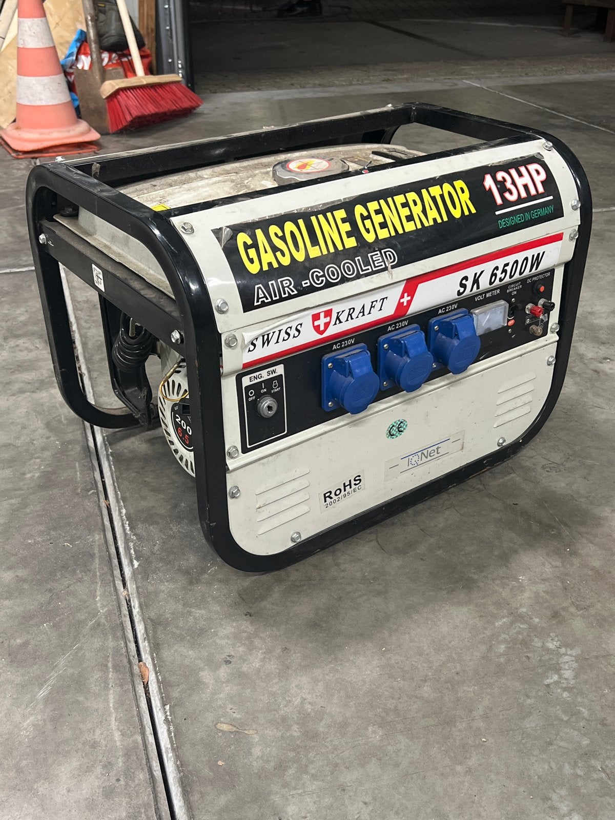 Swiss Kraft SK 6500W Benzine Generator - Elektrische Start, Gebruikt, Elektrisch startend, Benzine, Ophalen of Verzenden