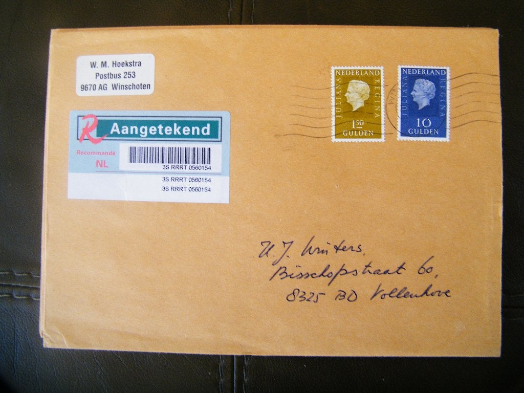 poststukken aangetekend, Ophalen of Verzenden