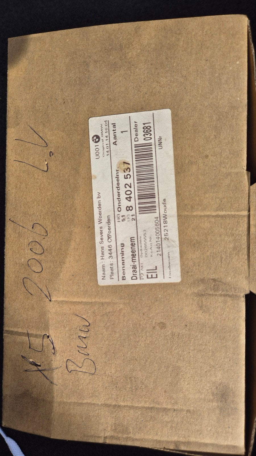 Bmw sloot Onder.nr oem 8 402 537, Ophalen of Verzenden, BMW