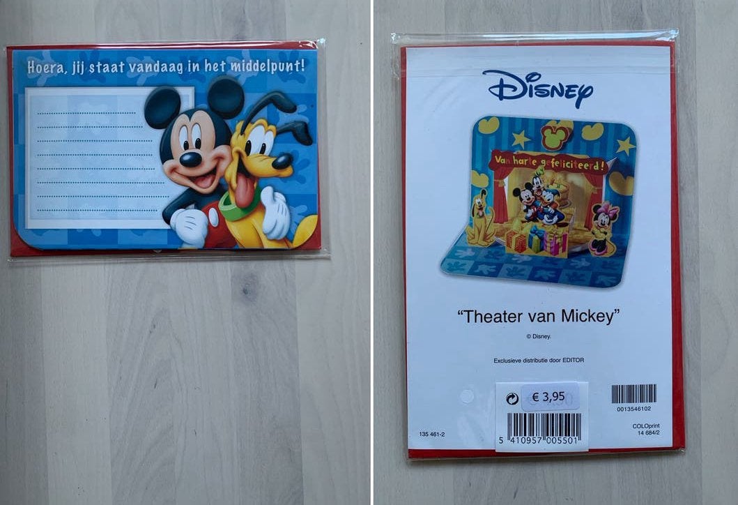 Disney verjaardagskaarten, wenskaarten, ansichtkaarten nieuw, Ophalen of Verzenden, Nieuw