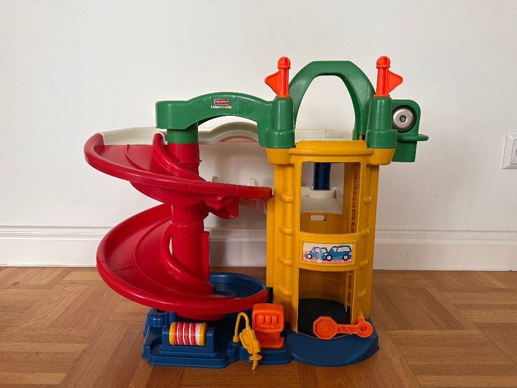 Fischer Price Little People garage, Ophalen, Zo goed als nieuw, Speelset, Met geluid