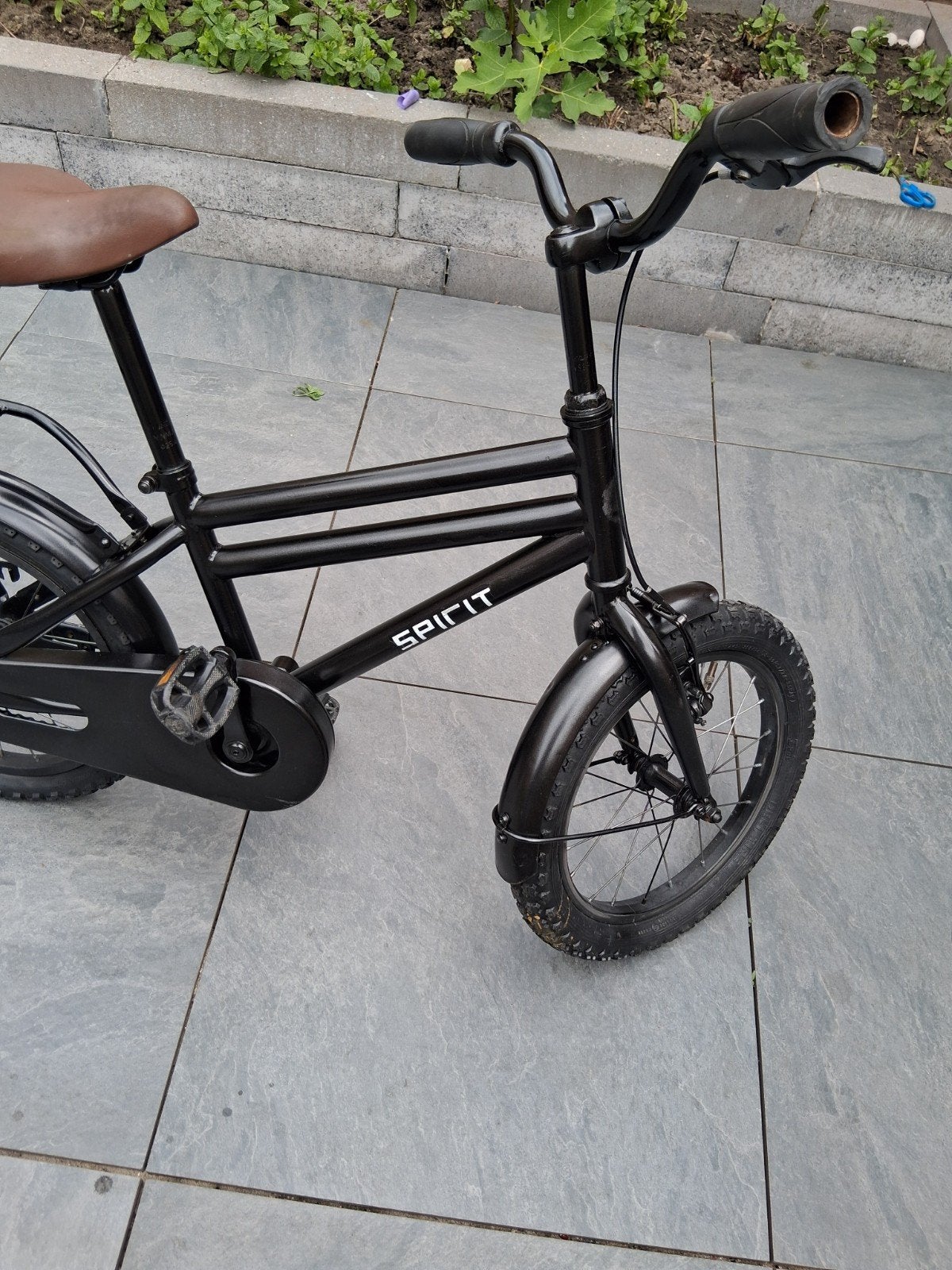 Spirit kinderfiets 12 inch zwart met bagagedrager, Ophalen, Gebruikt, 16 tot 20 inch