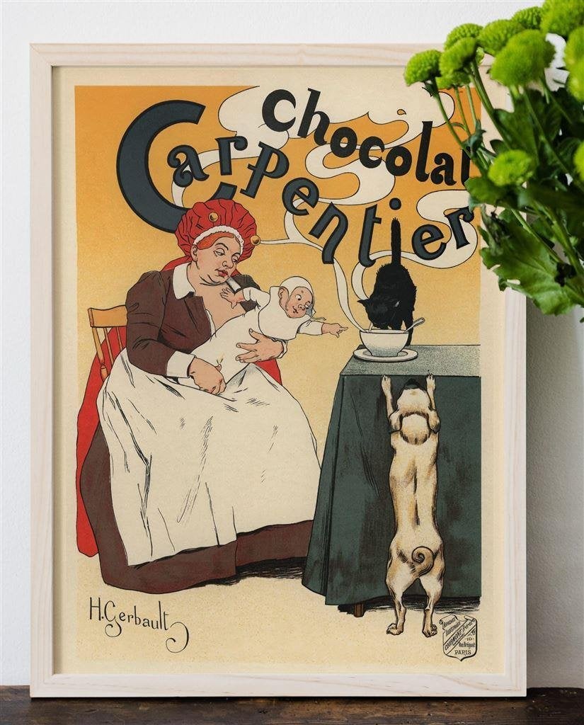 Chocolat Carpentier Kunst Poster Art Nouveau affiche, Verzenden