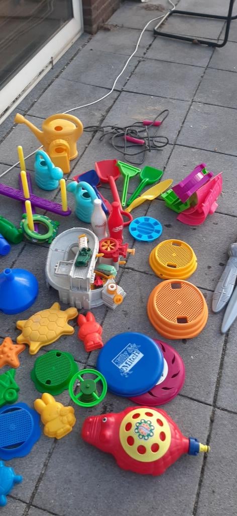 Grote set zandspeelgoed en bakspullen, Ophalen, Gebruikt