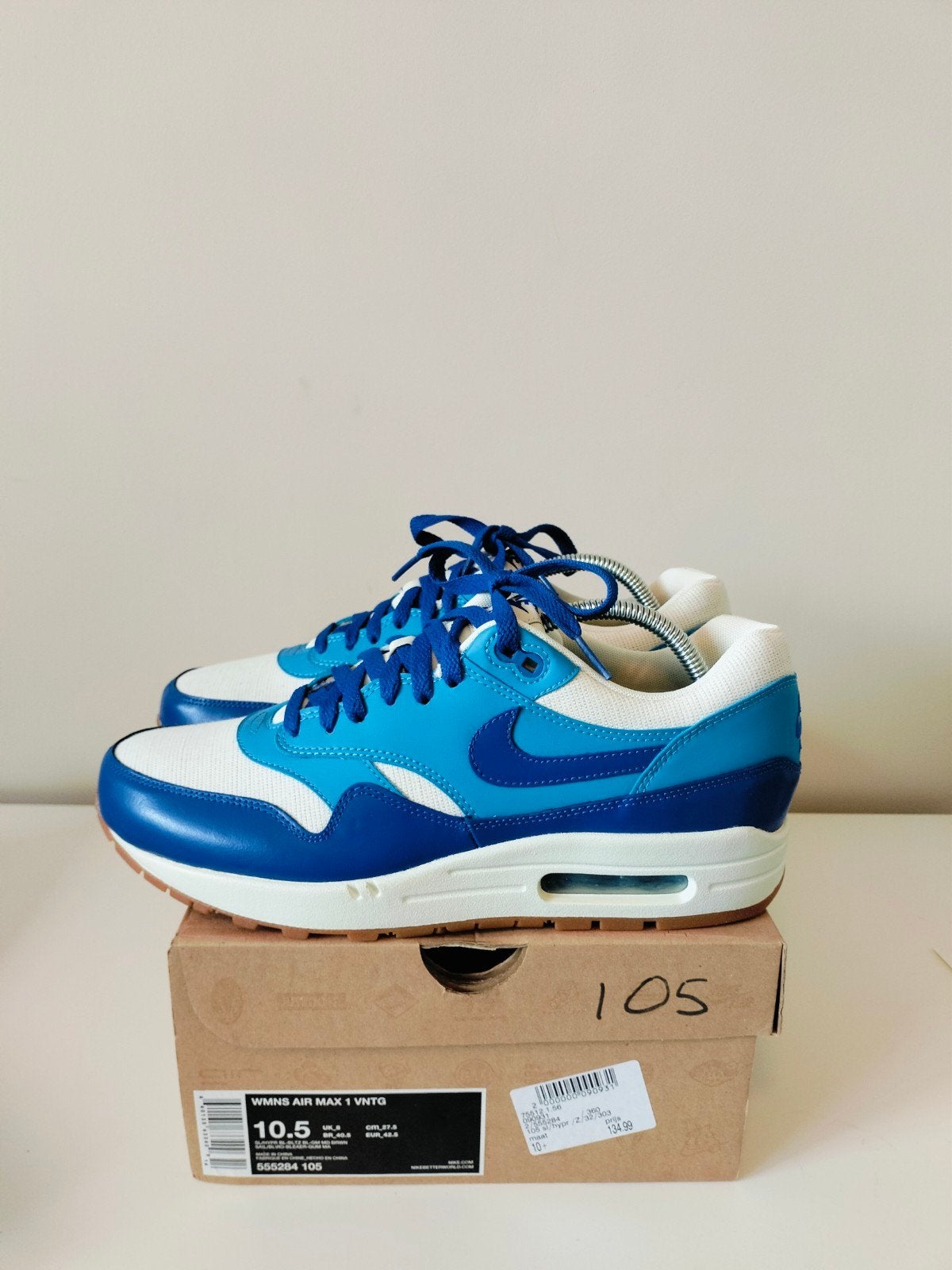 Nike Air Max 1 Hyper Blue 42.5, Blauw, Nike, Nieuw, Ophalen of Verzenden