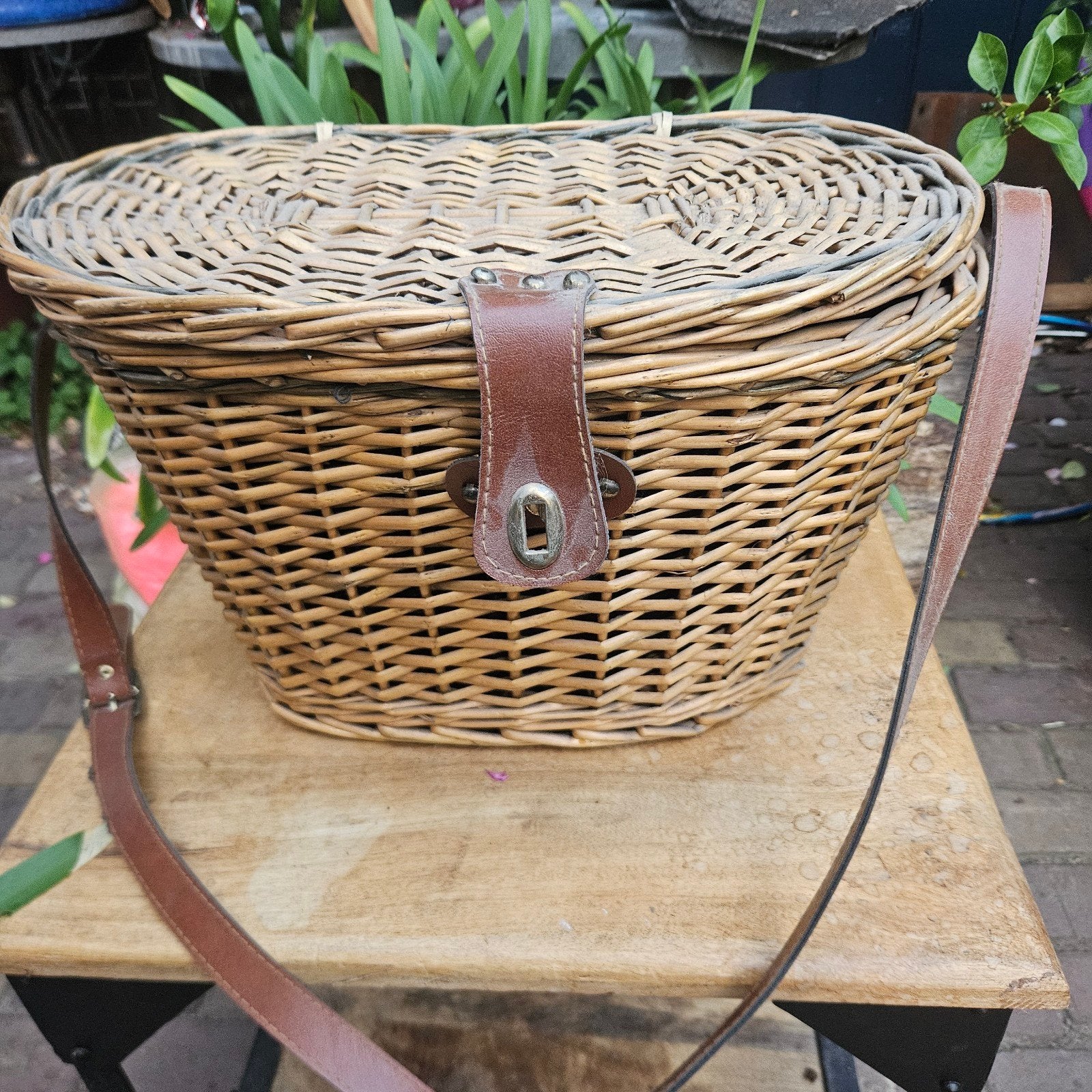 Frans oud mandje - Vintage picknickmand, Overige materialen, Minder dan 50 cm, Gebruikt, Minder dan 50 cm