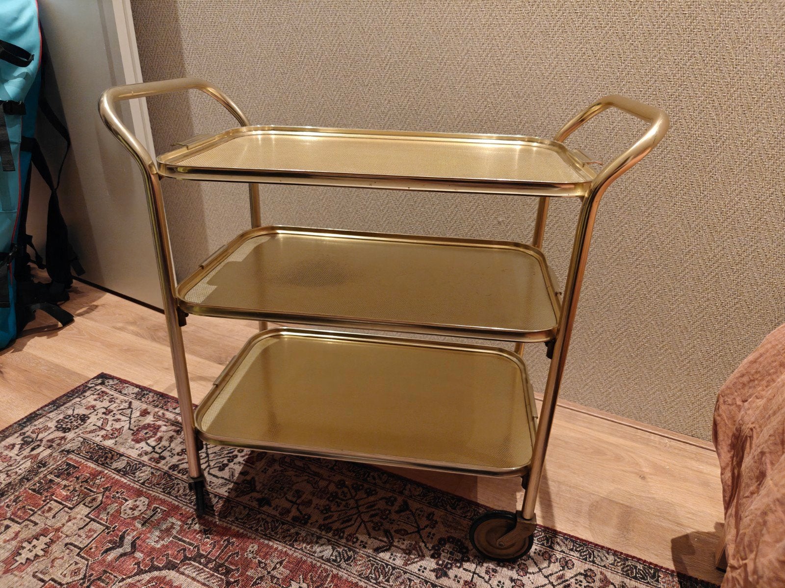 woodmet serveertrolley / theekar, Ophalen, Gebruikt