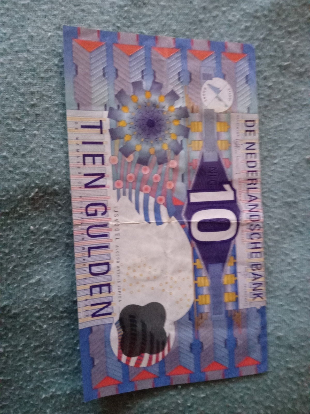 10 gulden ijsvogel biljet, Postzegels en Munten, Ophalen, 10 gulden, Los biljet