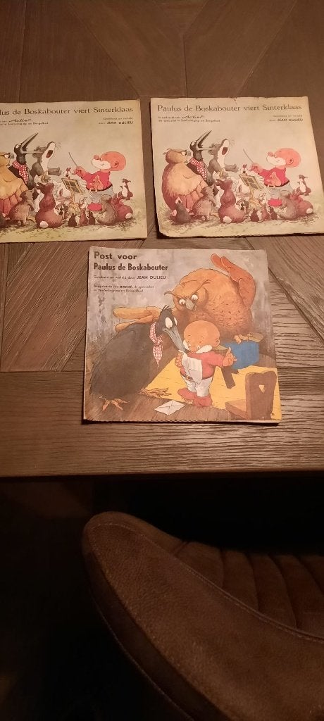 3 oude singles van Paulus de Boskabouter, Gebruikt, Ophalen of Verzenden, Beschermende buitenhoes, Overige typen