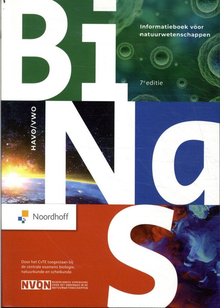 BiNaS Informatieboek Natuurwetenschappen HAVO/VWO 7e editie, Boeken, Gelezen, Noordhoff, Biologie, HAVO
