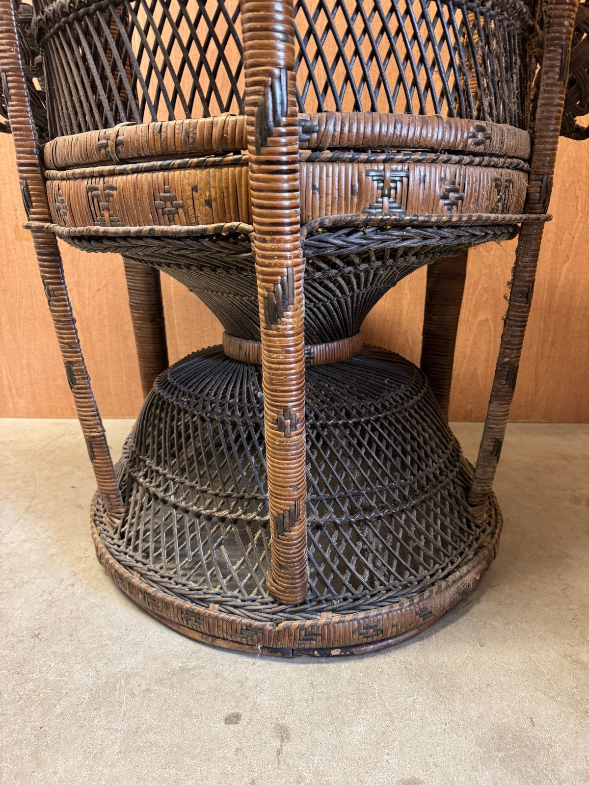 Vintage rotan pauwenstoel - Bohemian chic, Ophalen