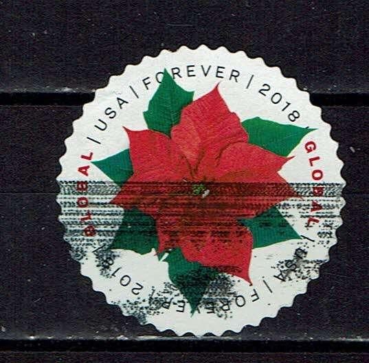 postzegels USA kerstster  (2018), Ophalen of Verzenden, Gestempeld, Noord-Amerika