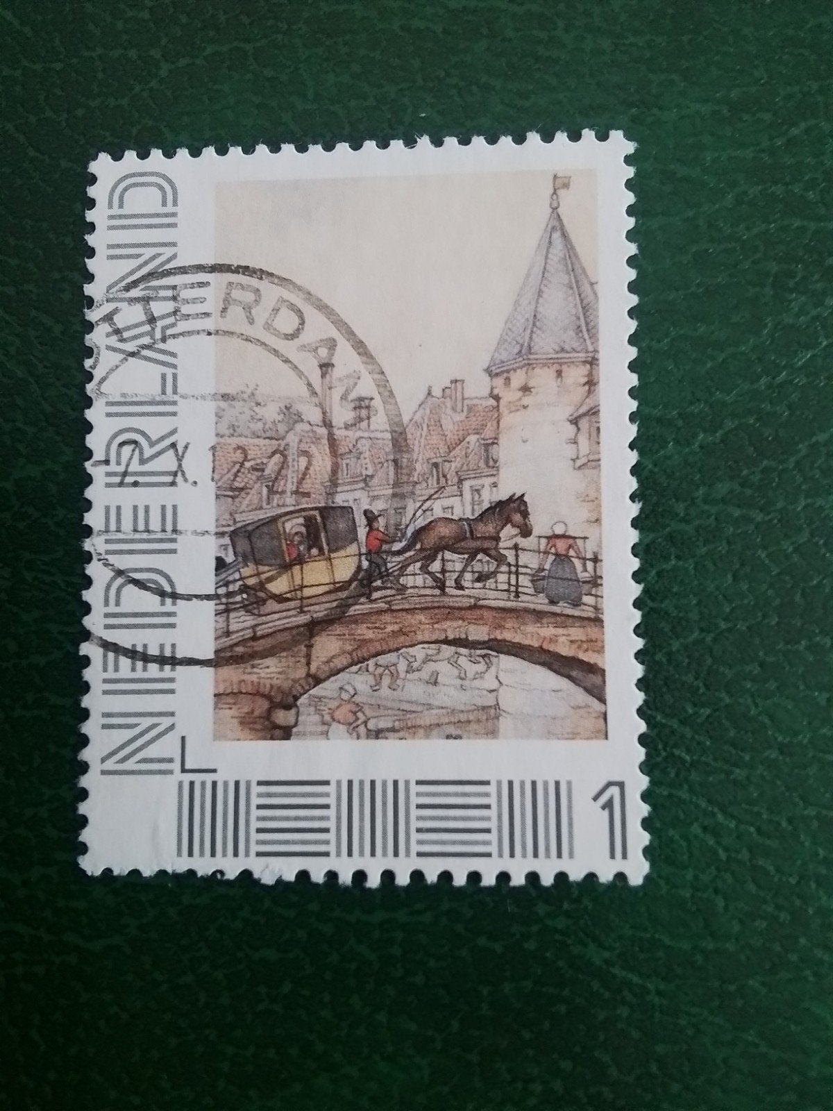 Nederland gestempeld persoonlijke zegel koets, Ophalen of Verzenden, Na 1940, Gestempeld