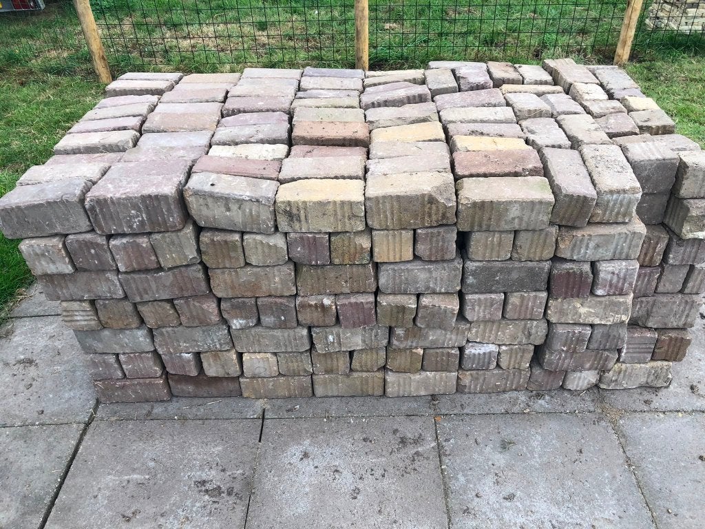 Gebakken klinkers keiformaat 10 duimers, Ophalen, Gebruikt, Klinkers, 5 tot 10 m²