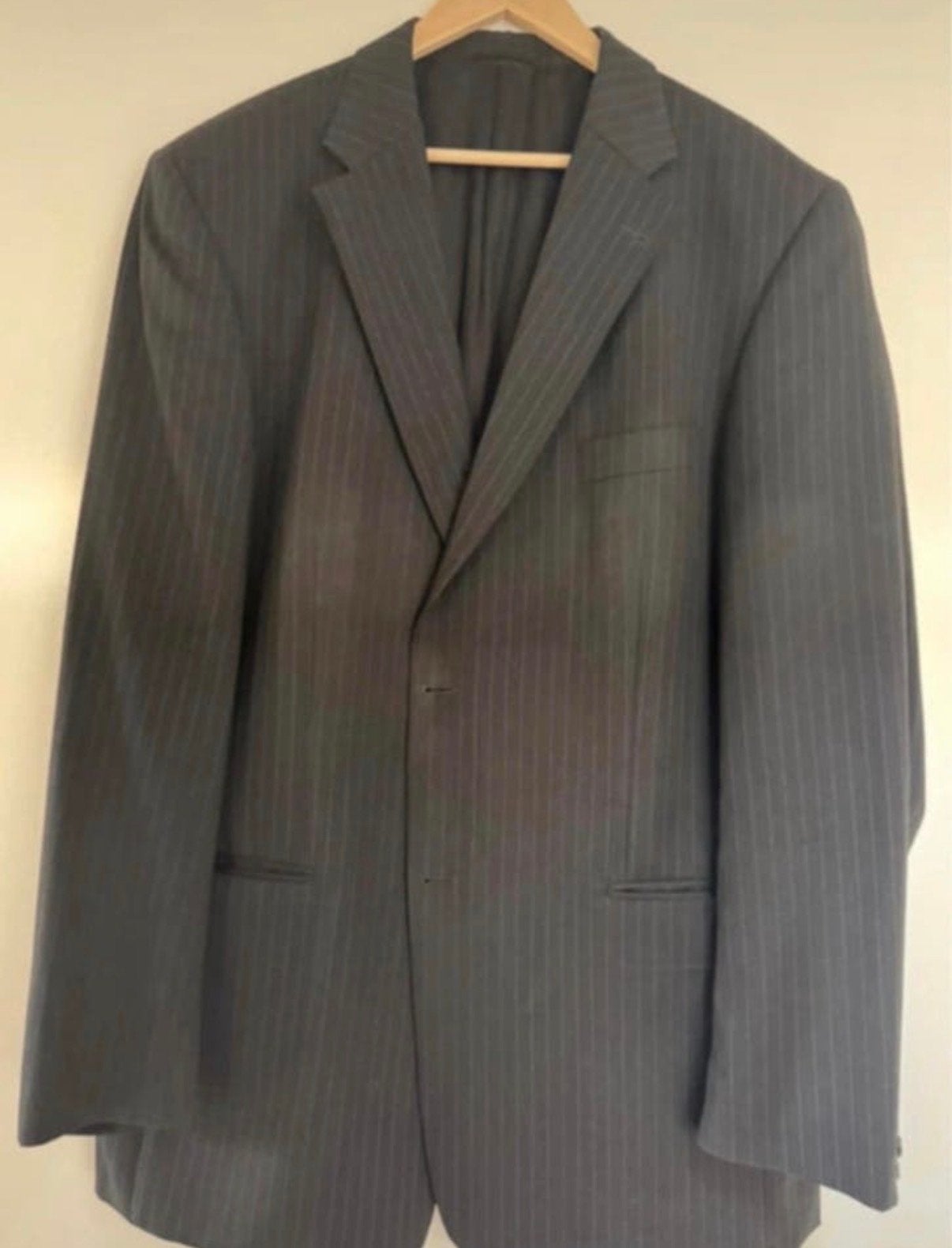 Roy Robson Antraciet Krijtstreep Kostuum - Pure Scheerwol, Ophalen of Verzenden, Gedragen, Maat 56/58 (XL), Grijs