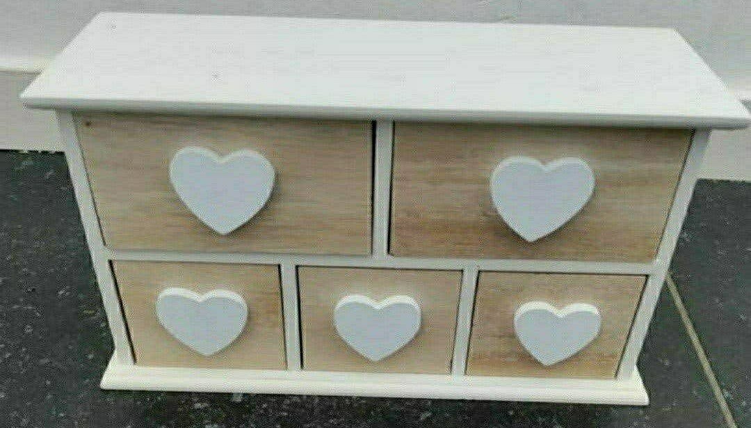 Deco kastje,hartjes,Bijoux,laden,Vensterbankkastje,Laden, Ophalen of Verzenden, Zo goed als nieuw