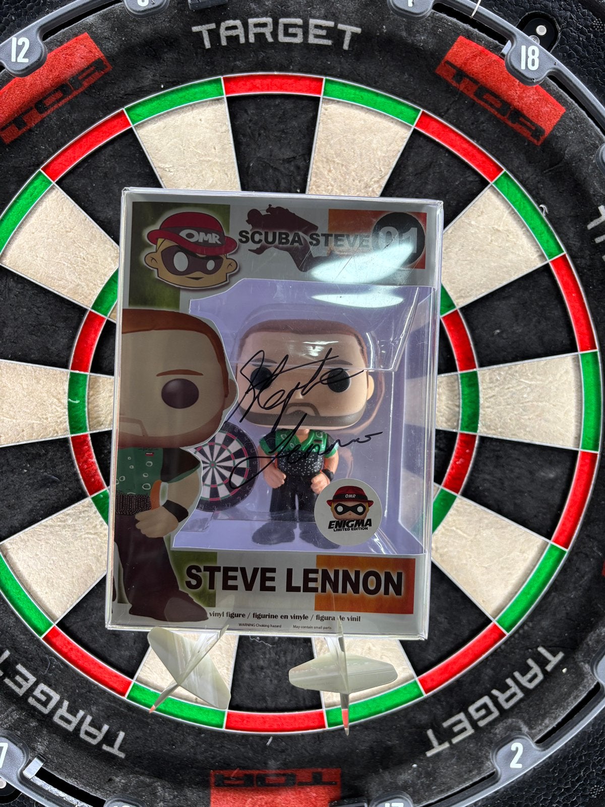 Gesigneerde Steve Lennon Funko Pop! - Darts Verzamelaar, Ophalen of Verzenden, Zo goed als nieuw
