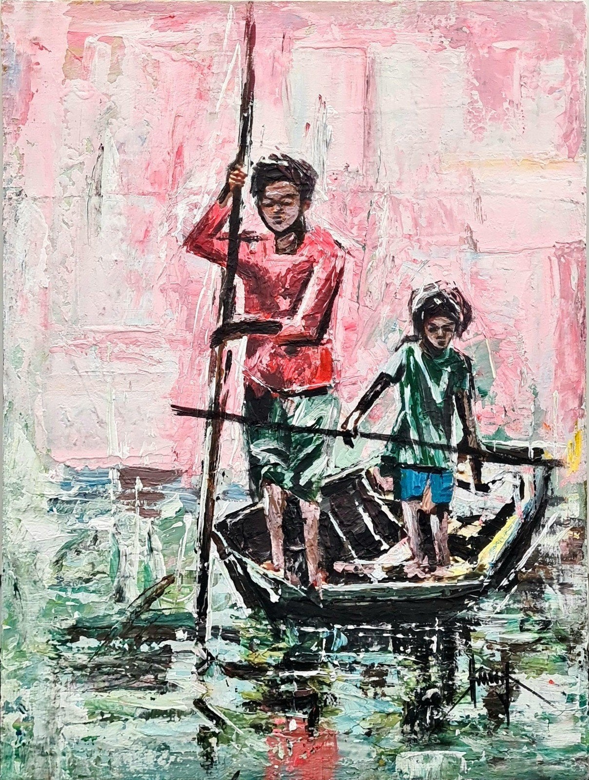 Boating boys (Ibrahim Sesay Jr.), Antiek en Kunst, Ophalen