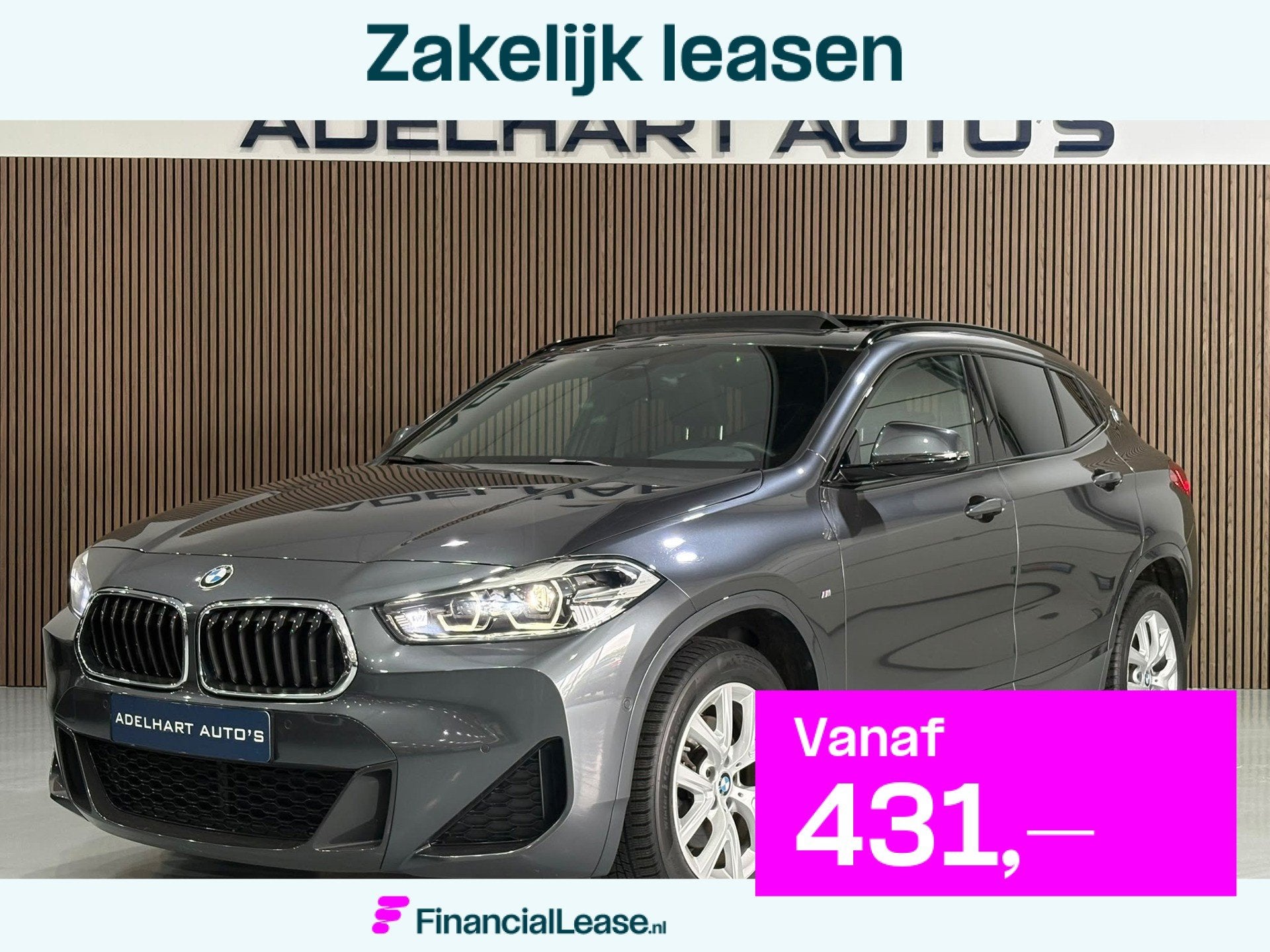 BMW X2 SDrive18i Executive M Sport Automaat / Panorama dak /, Dealer onderhouden, Gebruikt, Zwart, Parkeerassistent