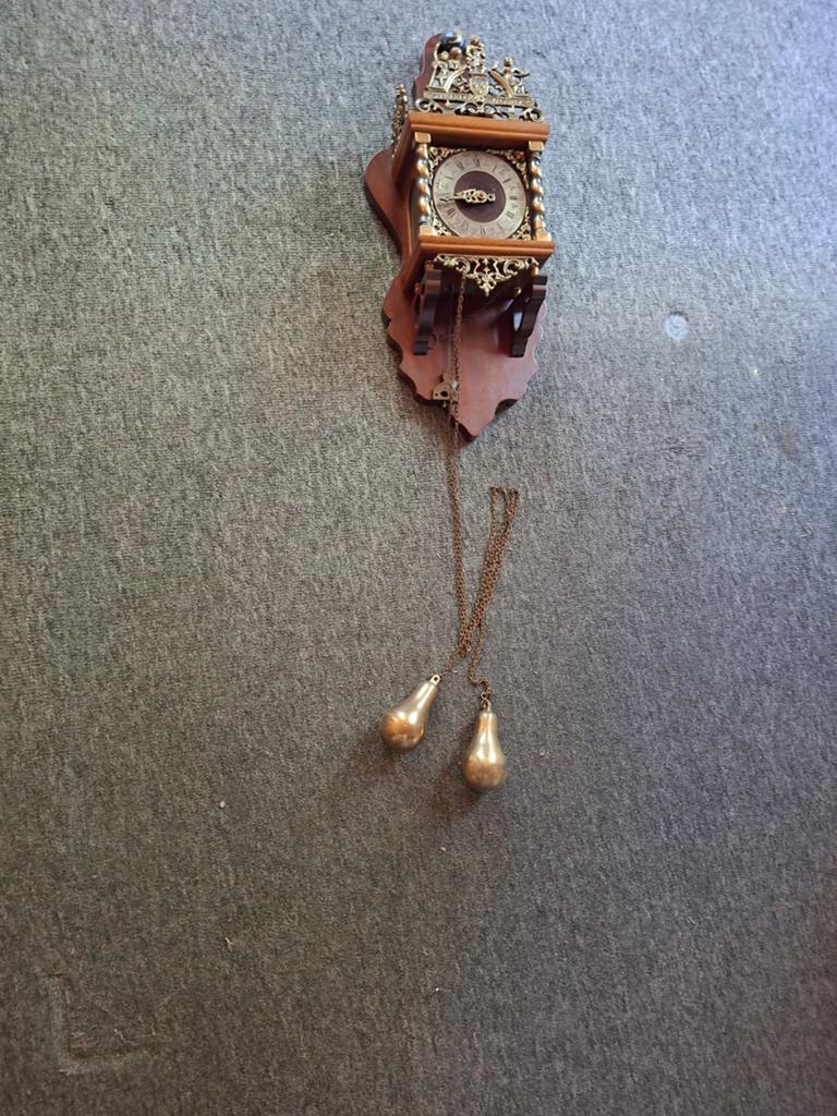 Antieke Wandklok met Gewichten - Decoratief, Ophalen