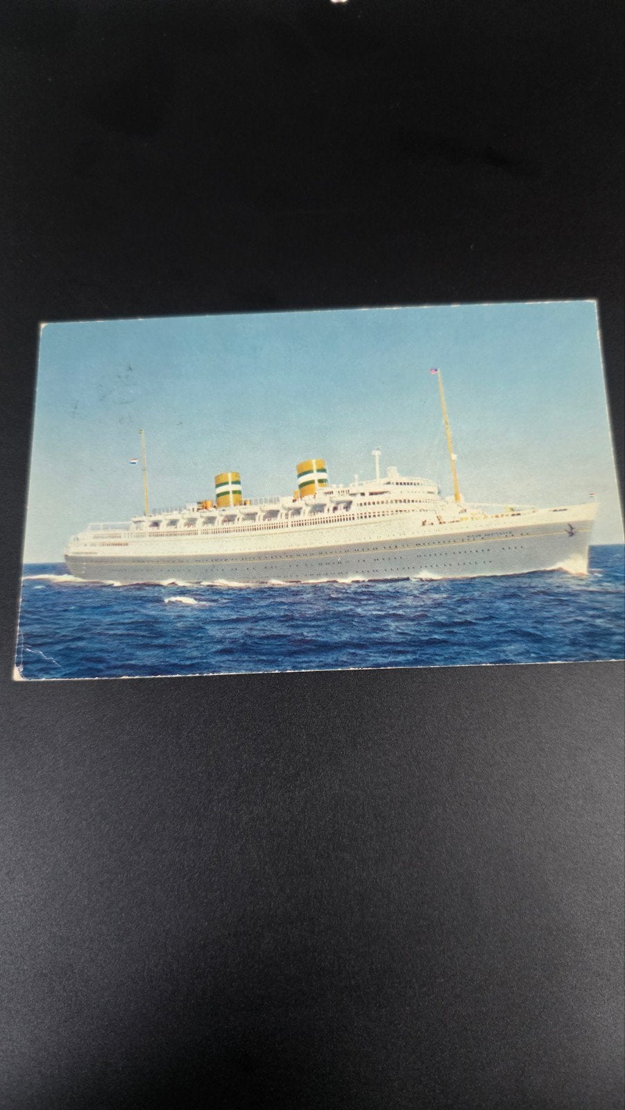 Oude ansichtkaart SS Nieuw Amsterdam Holland America Lijn, Ophalen of Verzenden, Kaart, Foto of Prent