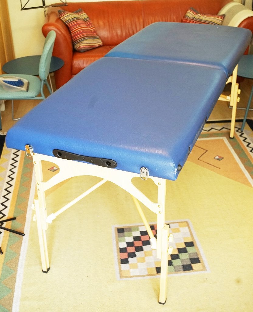 Opvouwbare Massagetafel - Blauw met Houten Frame, Ophalen, Gebruikt, Massagetafel
