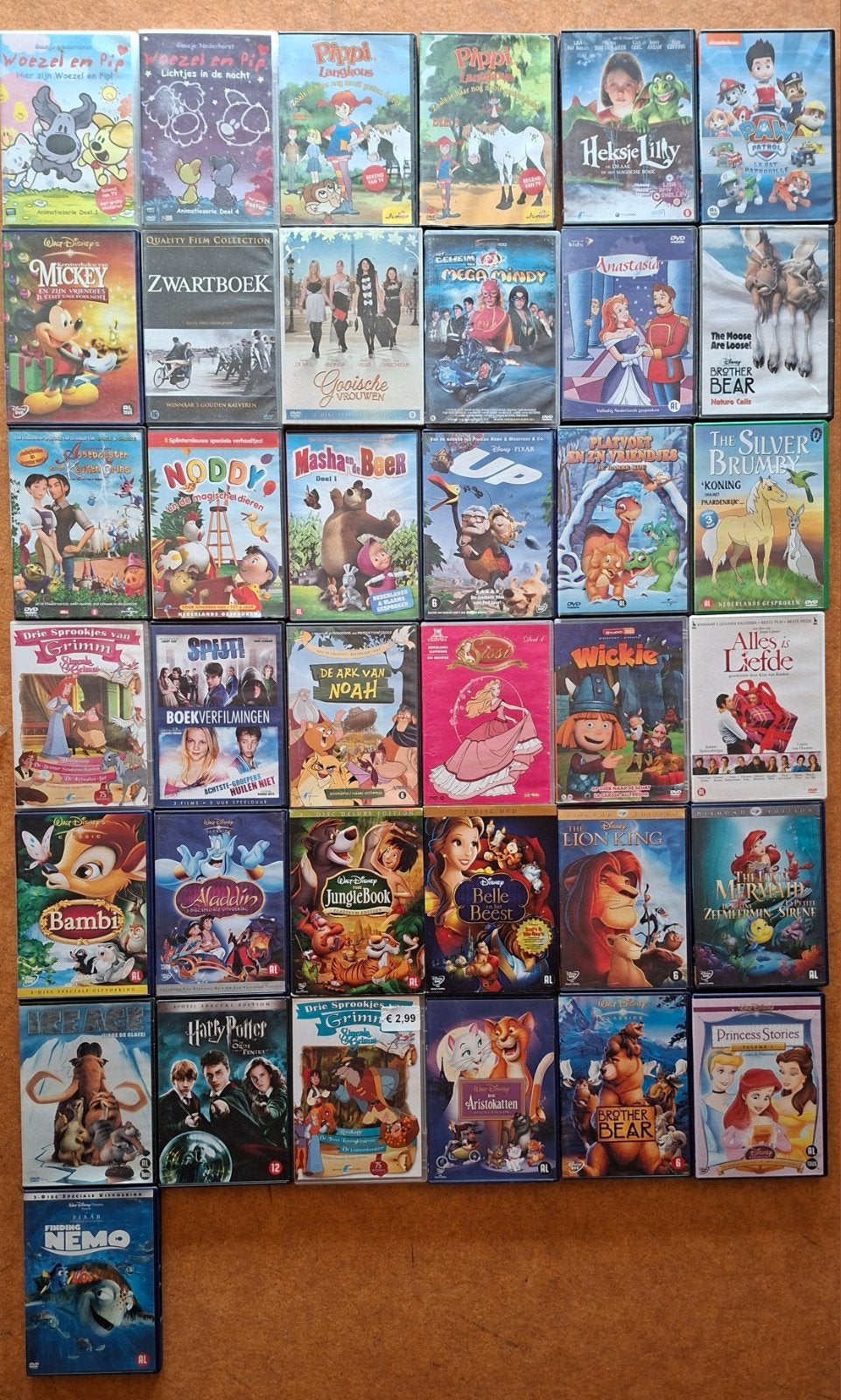 Grote collectie kinderfilms op DVD (30+ stuks), Cd's en Dvd's, Gebruikt, Animatie, Verzamelbox, Alle leeftijden