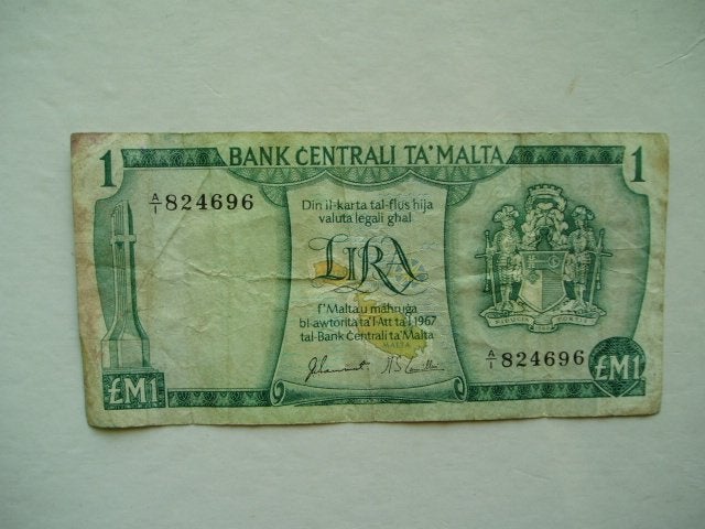1383. Malta, 1 lira 1967(1973) Map of Malta., Verzenden, Overige landen, Los biljet