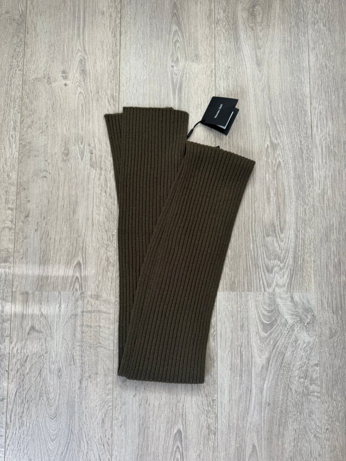 Massimo Dutti Sjaal van geribde stof wol - Groen - Nieuw, Kleding | Dames, Ophalen of Verzenden, Zo goed als nieuw, Groen, Panty